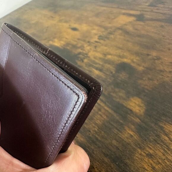 YSL Yves Saint Laurent Card Coin Holder Case Brown Leather‎ - Picture 4 of 13